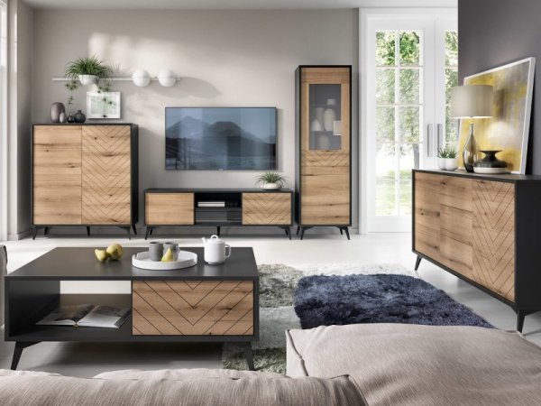 Ława MONDI 07 czarny / dąb evoke