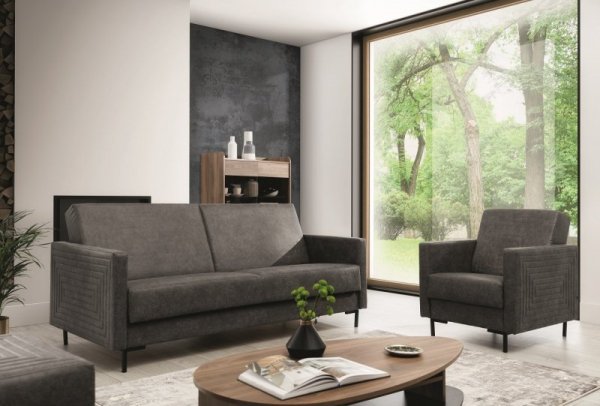 Fotel SELVA B manila dark grey czarny