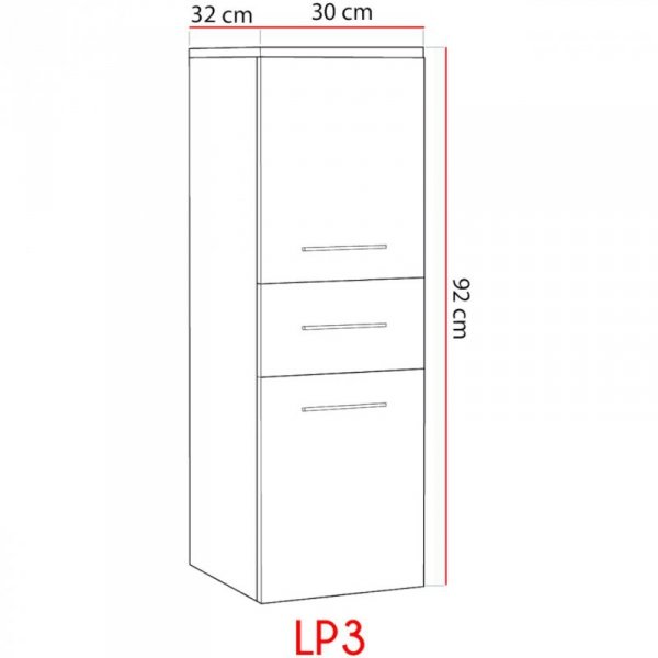 Szafka łazienkowa niska LUPO LP3 dąb artisan / biały połysk
