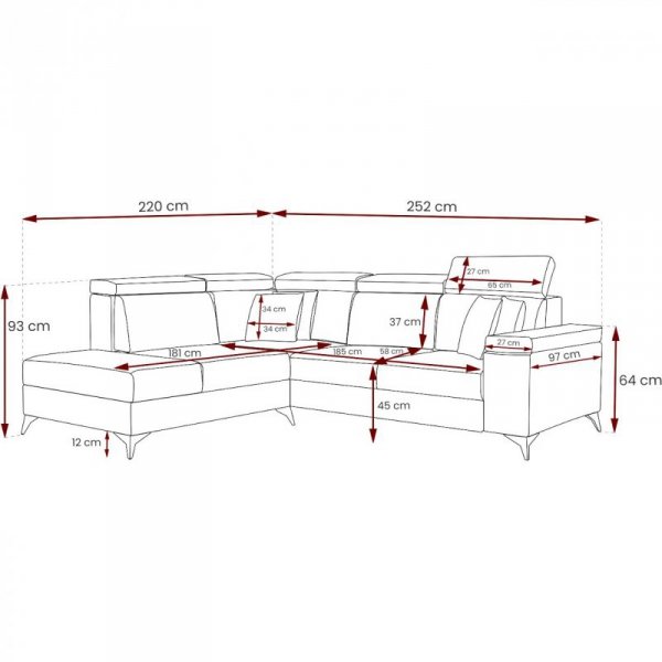 Narożnik BRICK caldo 06 lewy