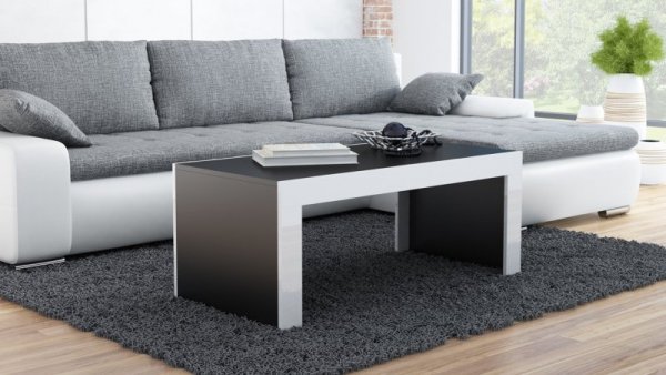 Ława TESS 120 czarny / biały połysk