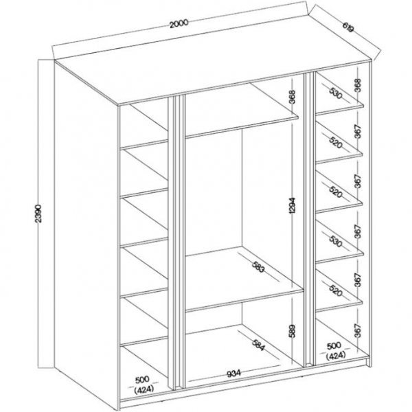 Szafa 200cm z szufladami KAYA 01 czarny / dąb evoke