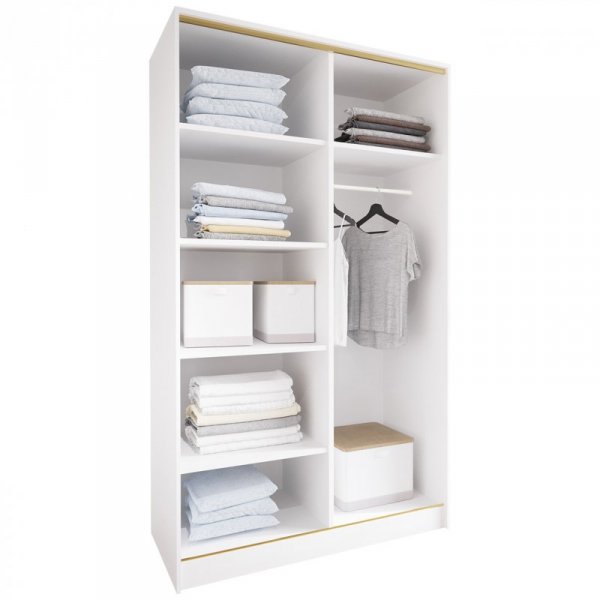 Szafa przesuwna z lustrem TRIVI A 120 biały / złoty