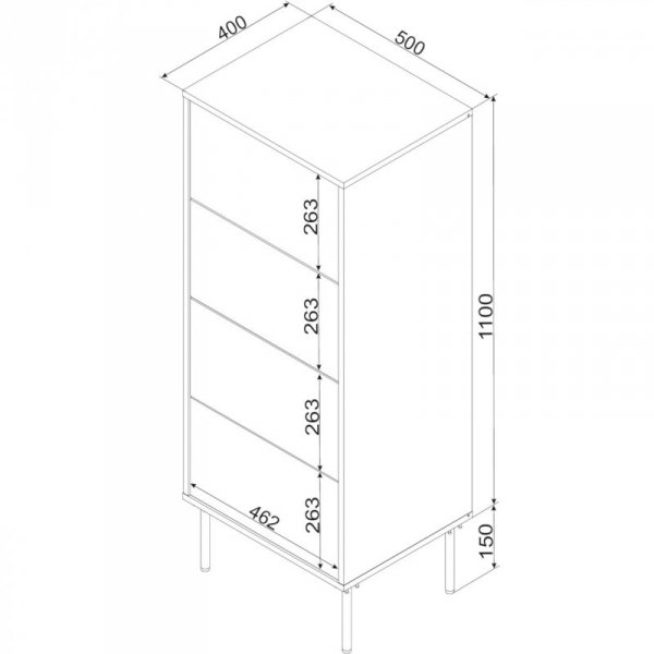 Komoda TIFFANY 4S beż mat