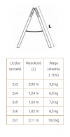 DRABINA DREWNIANA BRAKET STANDARD 2X6 SZCZEBLI 182CM (1 SZT)
