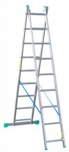 DRABINA ALUMINIOWA 2-ELEMENTOWA 421CM 9+9 SZCZEBLI (1 SZT)