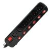 LISTWA ZASILAJĄCA 'MULTISWITCH', 6X2P+Z, KABEL 3X1,0M CZARNY (1 SZT)