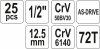 ZESTAW NARZĘDZIOWY 25 CZĘŚCI 1/2'' (1 KPL)