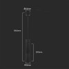 Oprawa Zwieszana V-TAC GU10 GU10 Czarny 55x300mm VT-976-300 3 Lata Gwarancji