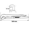 Klucz do rur typ 90, 2.0, 560 mm