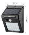 Lampa solarna ścienna 20 SMD LED 250 lm