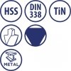 Wiertło do metalu Baildon DIN 338 RN 7,5 mm, HSS TiN (S), 109-69 mm (chwyt 3-płaszczyznowy)