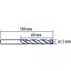 Wiertło do metalu Baildon DIN 338 RN 7,5 mm, HSS TiN (S), 109-69 mm (chwyt 3-płaszczyznowy)