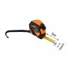 Miara zwijana stalowa 5 m x 19 mm, auto blokada, przycisk stop, magnes