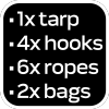 Tarp wodoodporny 360 x 290 cm 210T PU3000