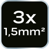 Przedłużacz listwowy 5m, 3x1.5mm2, 3G, biały, ON/OFF