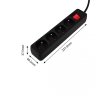 Przedłużacz listwowy 3m, 3x1.5mm2, 4G, czarny, ON/OFF