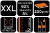 Spodnie robocze Mix&Match, 4 way stretch, czarno-pomarańczowe, rozmiar XXL
