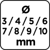 Zestaw wierteł do drewna: 3, 4, 5, 6, 7, 8, 9, 10 mm, 8 sztuk