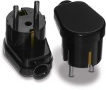 WTYCZKA KĄTOWA ROZBIERALNA UNI-SCHUKO, 2P+Z 16A, 250V CZARNA (1 SZT)
