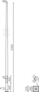 SAL-5/B60 INOX SŁUP ALUM. ANODOWANY (SZT)