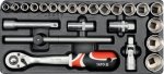 WKŁAD DO SZUFLADY ZESTAW NASADEK 1/2'' 24 CZĘŚCI (1 KPL)