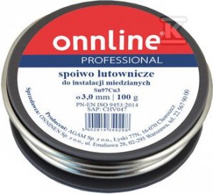 LUT MIĘKKI SN97CU3 3,0MM 100G ONNLINE (SZT)