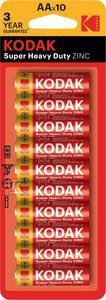 BATERIA KODAK ZINC HEAVY DUTY AA 10 PAK (OPK)