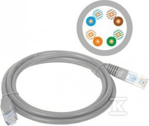 PATCH-CORD U/UTP KAT.5E PVC 1.0M SZARY (SZT)
