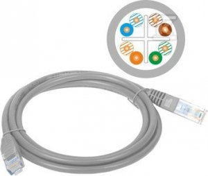 PATCH-CORD U/UTP KAT.6 PVC 1.0M SZARY (SZT)