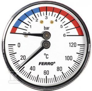 TERMOMANOM.63MM 1/2 AXIALNY DO 6BAR 120C (SZT)