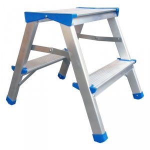 DRABINA, STOŁEK ALUMINIOWY ROZKŁADANY 44CM 1 STOPIEŃ+PODEST (1 SZT)