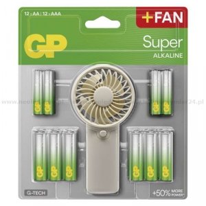 ZESTAW BATERI ALKALINE SUPER 12 SZT AAA + 12 SZT AA +WIATRAK (5 SZT)