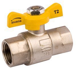 KUREK KULOWY GAZOWY 1/2'' Z MOTYLEM Z GWINTEM W/W (1 SZT)