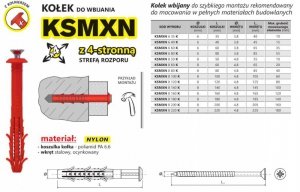 KOŁEK SZYBKI MONTAŻ Z KOŁNIERZEM KSMXN 8*50MM (1 STO)