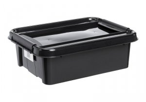POJEMNIK PRO BOX 21L PŁASKI CZARNY, CZARNA POKRYWA (1 SZT)