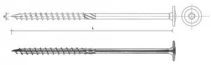 WKRĘT DO DREWNA Z KOŁNIERZEM NA TORX OCYNKOWANY 6*240MM T30 (100 SZT)
