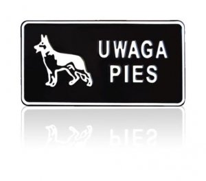 TABLICA 15*29CM UWAGA PIES (1 SZT)