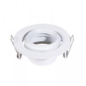 Oczko V-TAC GU10 Ruchome Uchylna Ślimak Białe VT-700W