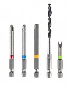 Zestaw Energy+ w walizce aluminiowej: wiertarko wkrętarka 2x18V/2.0Ah, 10 mm, zdejmowany uchwyt + 109 akcesoriów