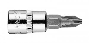 Końcówka wkrętakowa PH2 na nasadce 1/4, krótka, 37 mm (3 szt.)