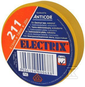 TAŚMA IZOL.19X20 ŻÓŁTA ELECTRIC 211P (SZT)