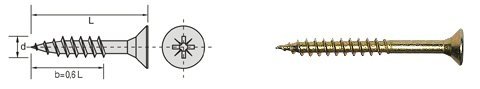 WKRĘT DO DREWNA OCYNK ŻÓŁTY 4.5*40/24MM (1 KG)