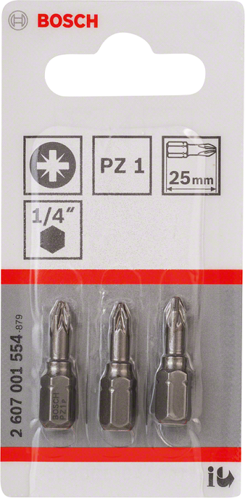 BIT, GROT, KOŃCÓWKA PZ1 EH 25MM 3 SZT. (1 KPL)