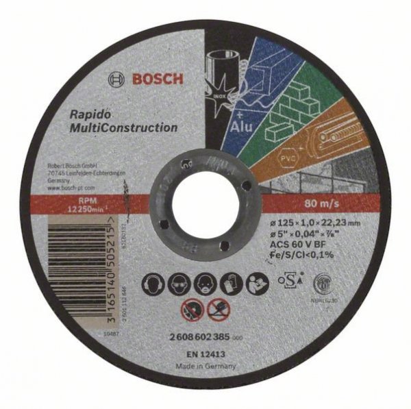 TARCZA RAPIDO MULTICONSTRUCTION 125*1,0 PROSTA (1 SZT)