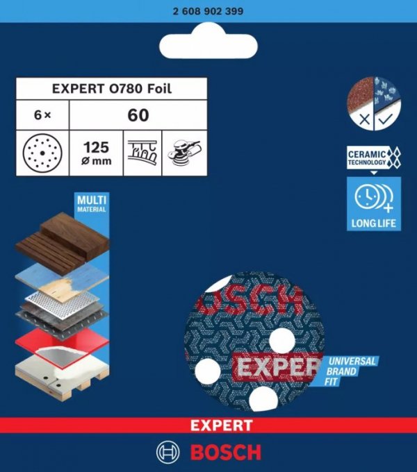 KRĄŻEK ŚCIERNY FOLIA EXPERT O780 125MM 6PC (1 OP)