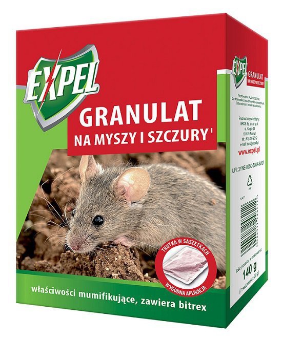 GRANULAT NA MYSZY I SZCZURY 140G EXPEL (1 SZT)