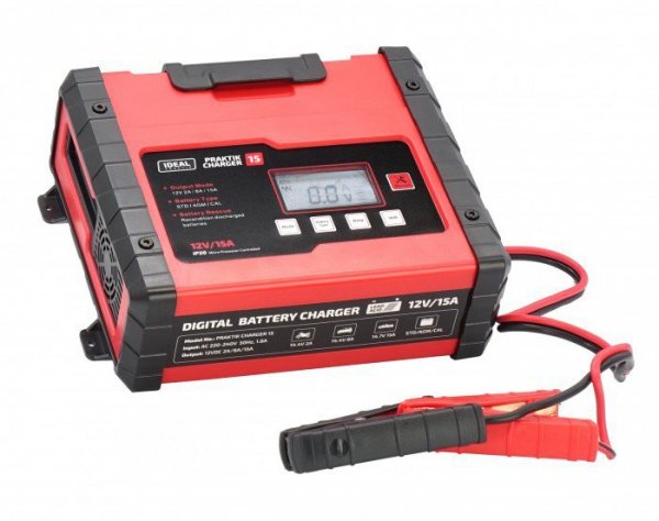 PROSTOWNIK INTELIGENTNY PRAKTIK CHARGER 15 LCD 12V (1 SZT)
