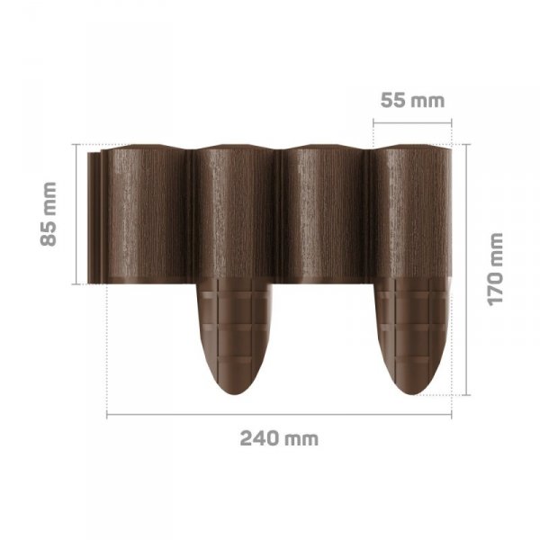 PALISADA OGRODOWA  ECO 2,4M BRĄZOWA (1 SZT)