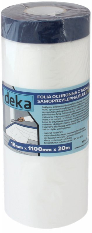 FOLIA OCHRONNA Z TAŚMĄ NIEBIESKĄ 110CM*20M (1 SZT)